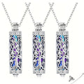 Cremation Urn Necklace Set 3 Pack - Elegant Cylindrical Memorial Pendant Necklaces with Filling Funnel for Human & Pet Ashes, Keepsake Sharing Jewelry Set for Loss of Loved One