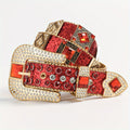 Rhinestone Punk Belt for Women - European American Style Rock & Roll Fashion Belt with Inlaid Rhinestones & Sequins, Zinc Alloy Golden Buckle, Glamorous Party Festival & Everyday Outfit Accessory