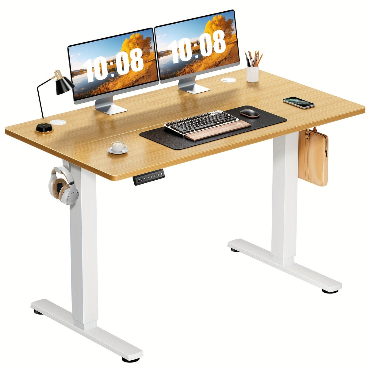 Electric Standing Desk Adjustable Height 40 48 55 63 Inch – Sit Stand Up Desk with Memory Controller & Anti-Collision, Ergonomic Home Office Gaming Workstation, Multiple Colors & Sizes