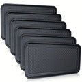 Waterproof Dog Feeding Mat 6pc - Anti-Slip Pet Food Bowl Mat Tray 30x15x1.2 Inch for Dogs Cats Indoor Outdoor Floor Protection - Multi-Purpose Boot Tray Shoe Mat Black