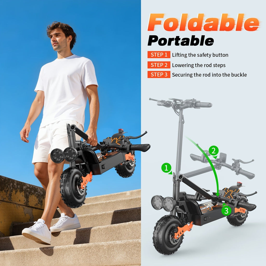 GT28 749W Electric Scooter with Seat for Adults, 55-Mile Long Range, Dual Disc Brakes, Smooth Ride Commuter E-Scooter - Ideal for Daily Travel & Everyday Use
