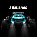 High Speed RC Car 70KM/H 1:16 Scale 4WD Off-Road Remote Control Car with RC390 Brushless Motor, 2.4GHz, Head-Up Wheelie, LED Lights, All Terrain Drift Racing Vehicle – ZHUOYOU 2 Batteries Included