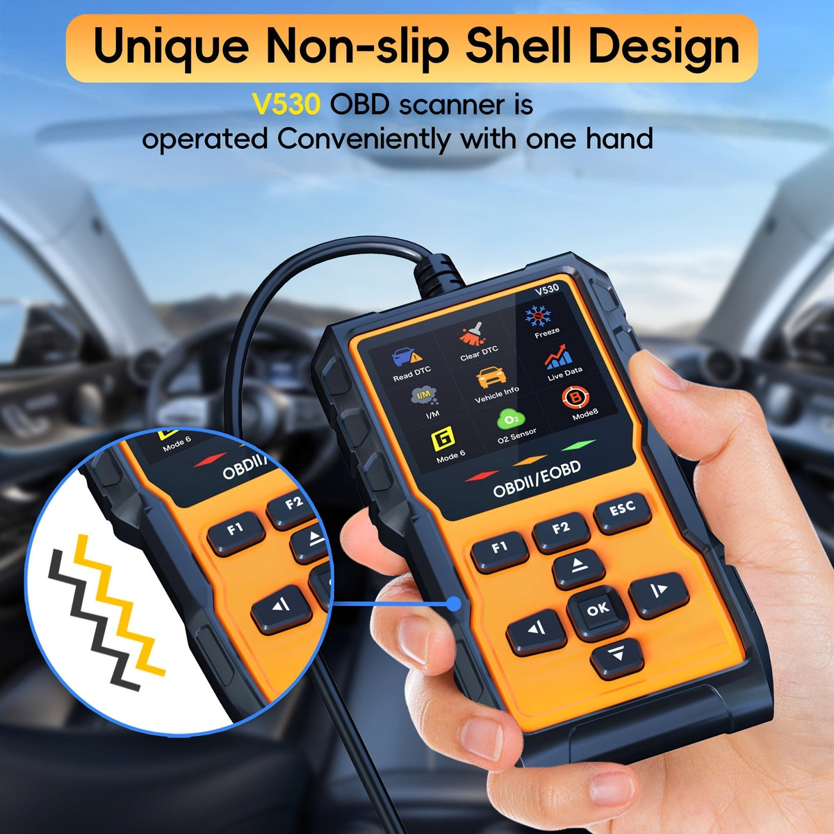 Professional OBD2 Scanner Diagnostic Tool Check Engine Code Reader with Reset Mode 6 Mode 8 I/M Readiness - Universal Car Diagnostic Scan Tool for All OBDII Vehicles Since 1996