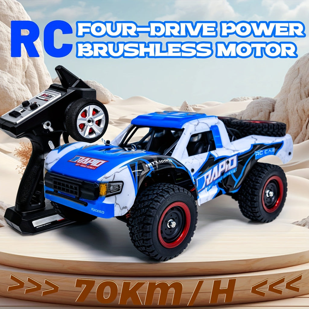 1:14 Scale High Speed RC Car 4WD Off-Road Vehicle – Brushless Motor PRO 50-70 km/h or Carbon Brush 38 km/h – Four-Wheel Drive Remote Control Truck for Adults & Kids