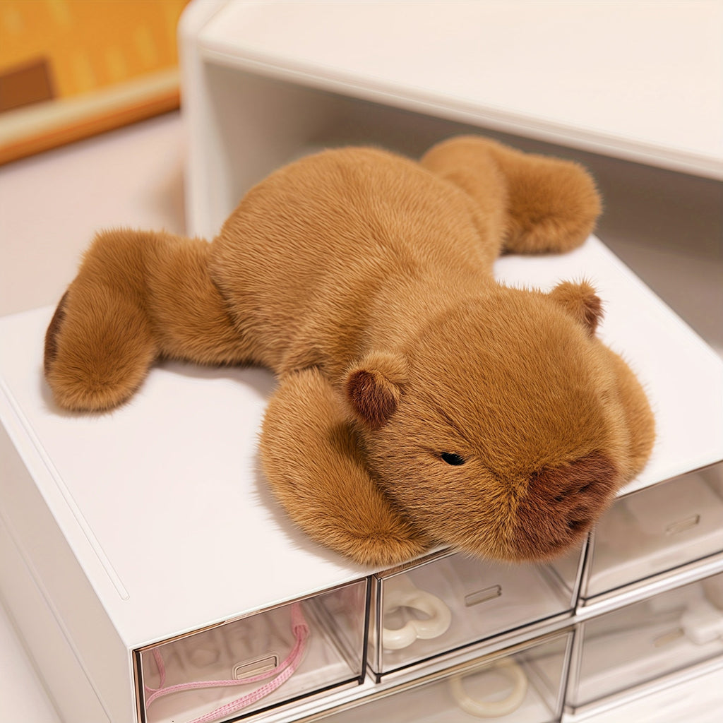 Capybara Plush Toy Stuffed Animal - Cute Soft Brown Capybara Plushie Doll for Kids Boys and Girls, Cuddly Animal Plush Figure, Birthday Christmas Holiday Gift for Capybara Lovers and Toddlers