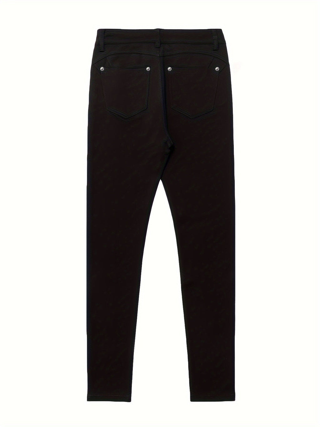 Women's High Waist Stretch Skinny Jeans Metal Button Detail Street Style Slim Fit Denim Pants 10 Colors S-XXL