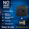 Mini Hidden Security Camera No WiFi Needed – 32GB SD Card Support, Continuous Loop Recording, Rechargeable Battery, Plug & Play – Home Security, Baby Monitor, Pet Camera, Office Surveillance