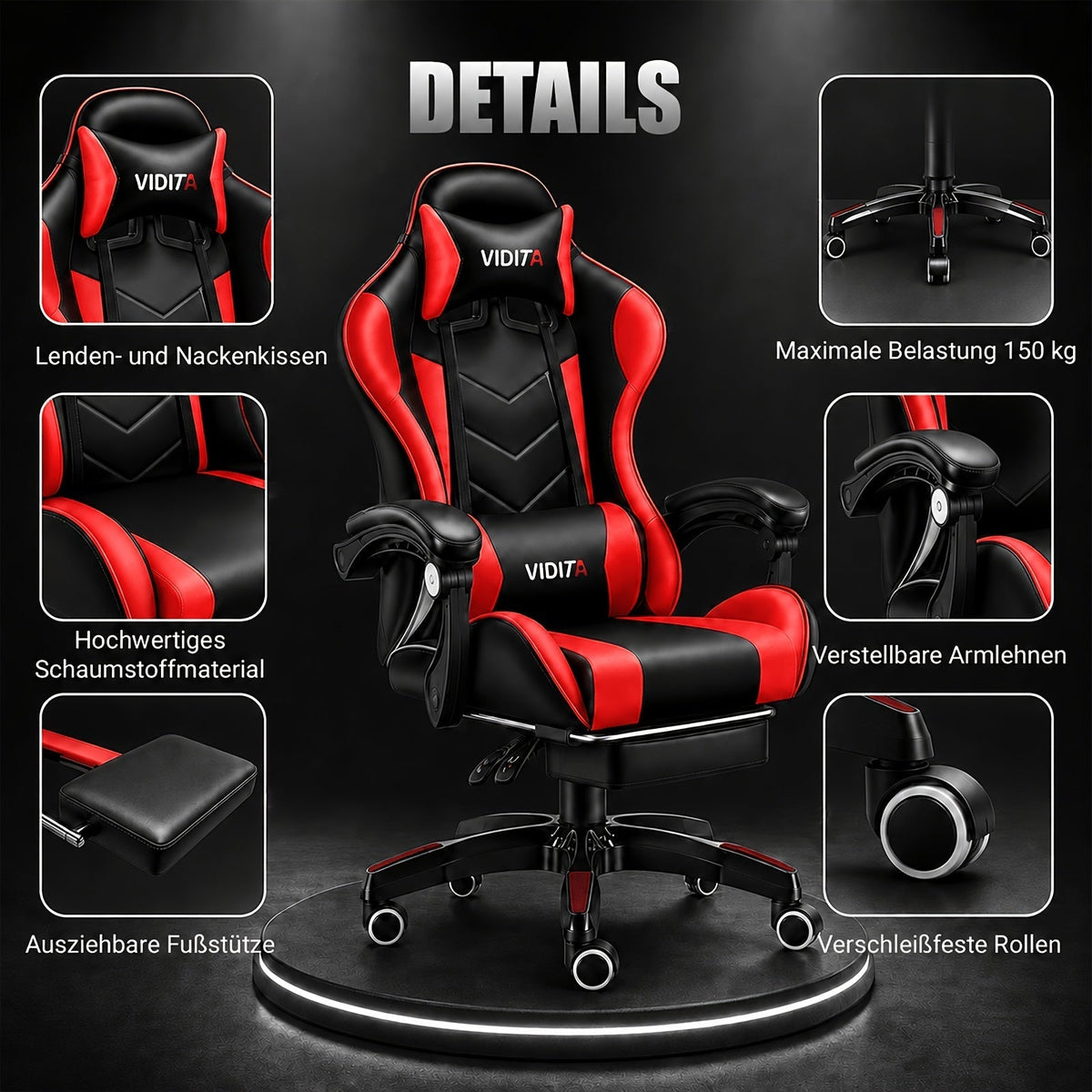 Ergonomic Gaming Chair Racing Style with Lumbar Support High Back Adjustable Office Chair for Adults Teens PC Computer Desk Chair Recliner