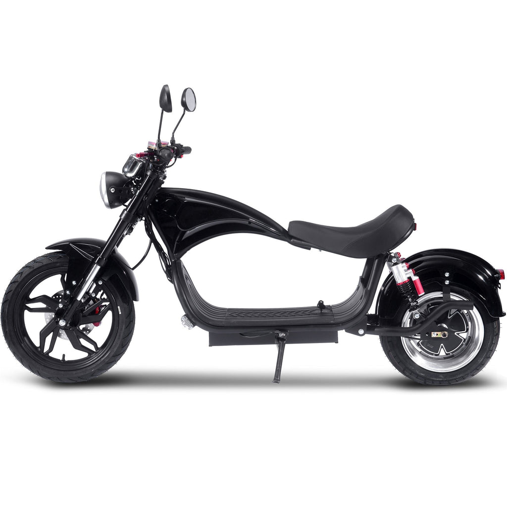 MotoTec Raven 60V 2500W Lithium Electric Scooter – 28 MPH, 35–50 Mile Range, 30Ah Battery, Hydraulic Brakes, Front & Rear LED, Mirrors & Horn – High-Performance Adult Electric Moped Scooter