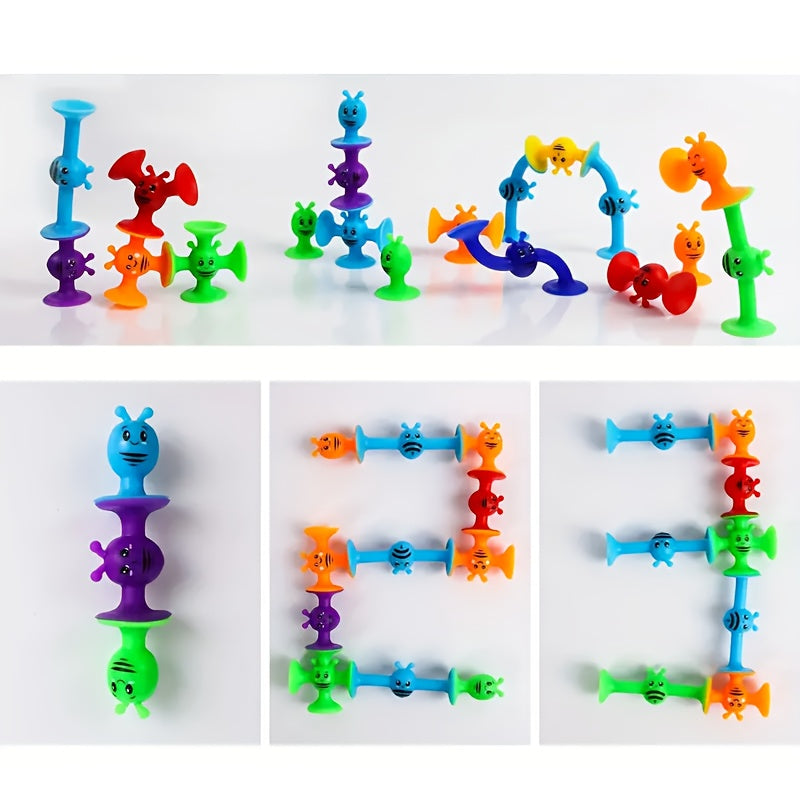 25pcs Little Bee Sensory Building Blocks Warm Water Shape Recovery Toy Brightly Colored Squeeze Deform & Restore Fidget Toy for Kids Ages 3+ Travel Party Favor Christmas Halloween Easter Gift