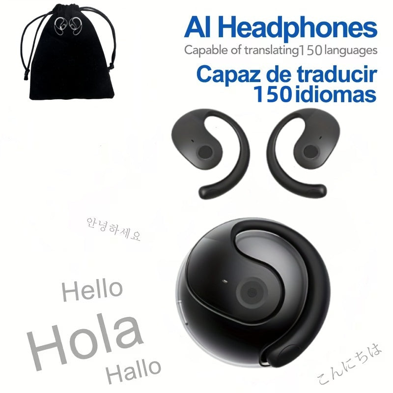 AI Translation Earbuds 144 Languages – 0.3s Instant Voice Interpreter, Noise Reduction & 40-Hour Battery Life for Travel Business International Communication