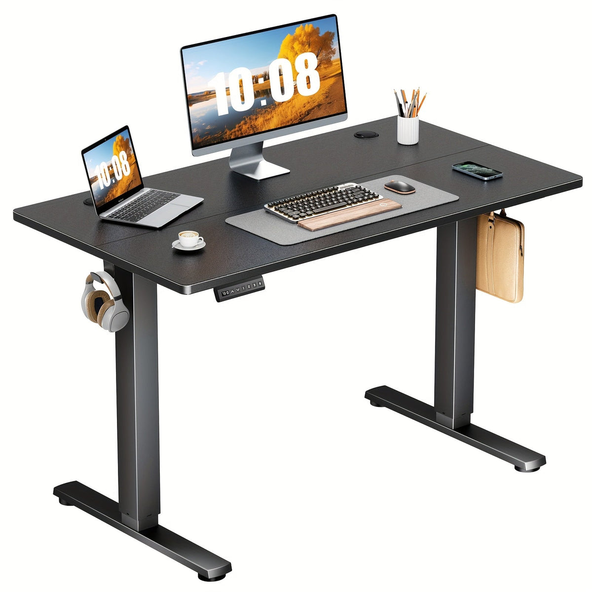 Electric Standing Desk Adjustable Height 40 48 55 63 Inch – Sit Stand Up Desk with Memory Controller & Anti-Collision, Ergonomic Home Office Gaming Workstation, Multiple Colors & Sizes