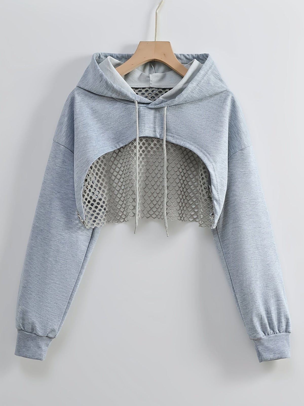 Women's Mesh Hoodie Solid Color American Street Style Sweet Spicy Fashion Jacket Top Black White XS S M L XL XXL