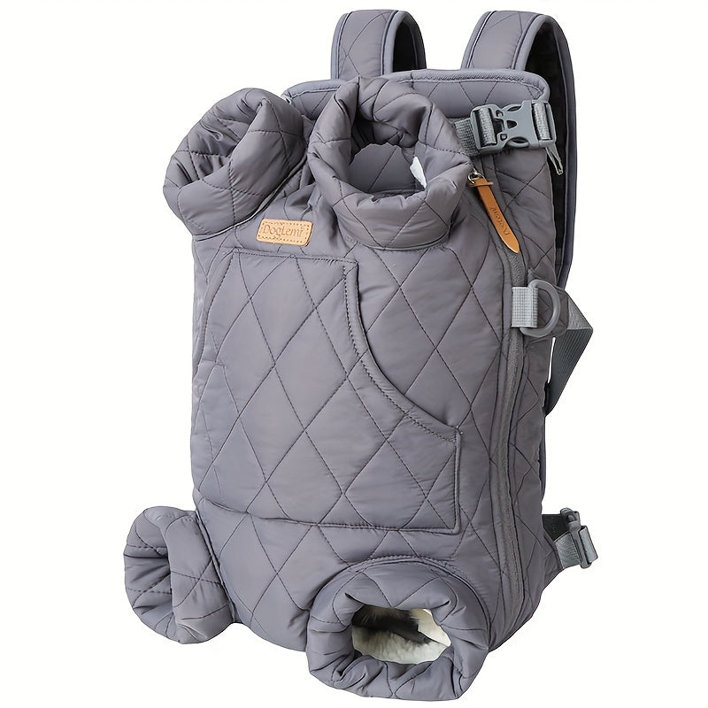 Pet Front Carrier Backpack for Small & Medium Dogs - Hands-Free Legs Out Dog Chest Carrier, Adjustable Hiking Cycling Dog Carrier, One Size Fits All, 5 Colors: Pink, Green, Black, Beige, Grey