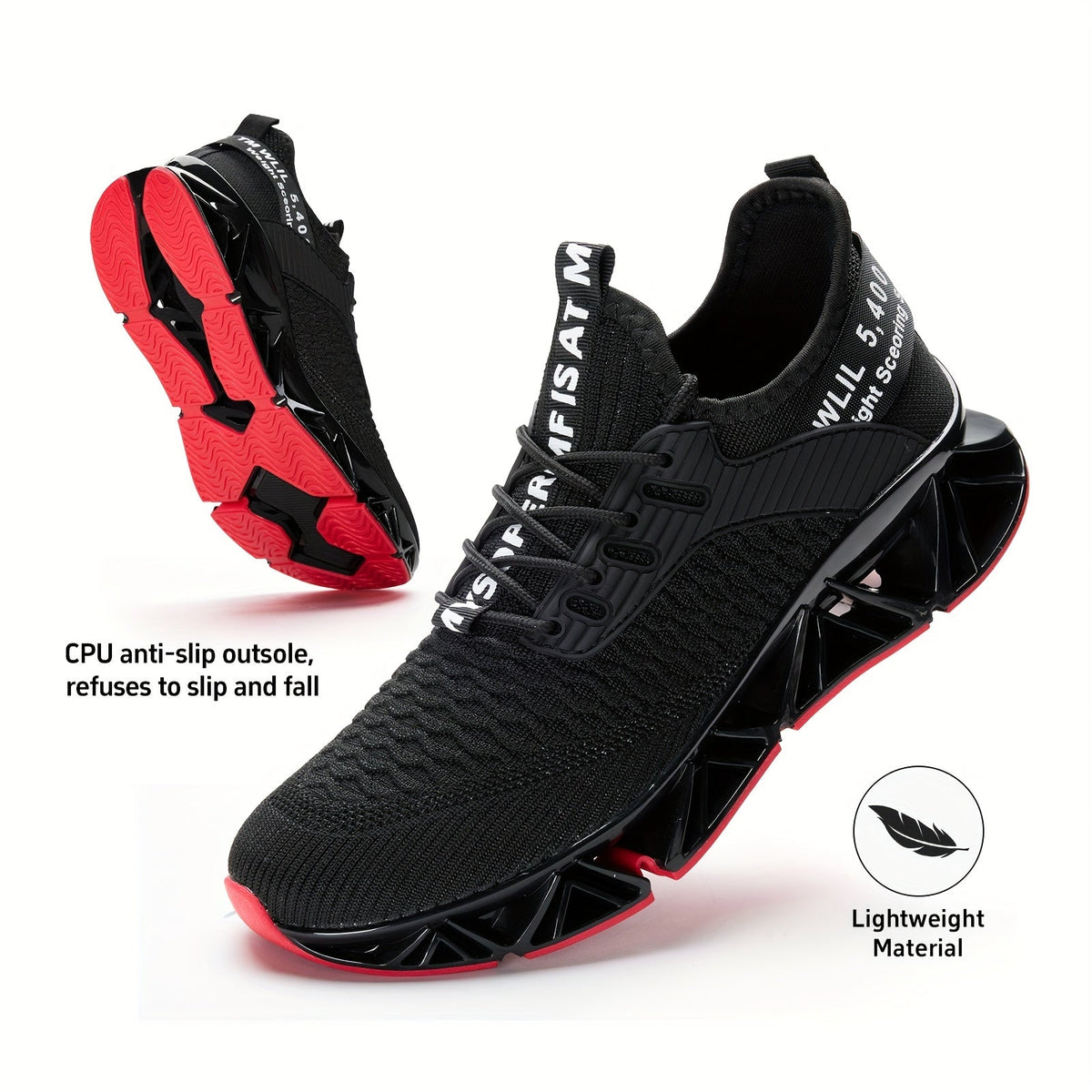 Men's Lightweight Breathable Running Shoes Non-Slip TPU Sole EVA Cushion Lace-Up Low Top Sneakers 3 Colors Sizes US 7.5-13 All-Season Wear-Resistant Training Casual Athletic Shoes