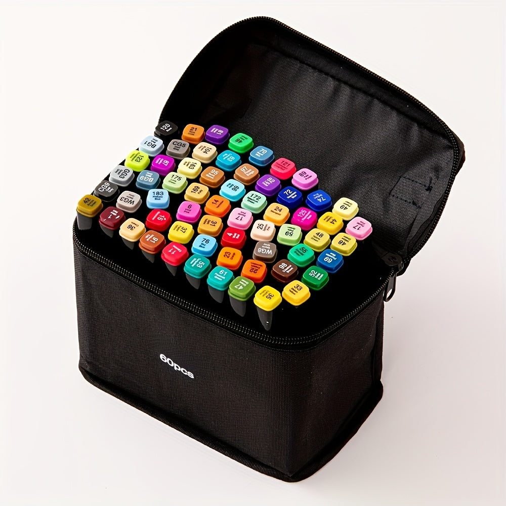 Dual Tip Art Markers Set 45 to 262 Colors with Stand Option – Artist Alcohol Markers for Adult Coloring Drawing Sketching Illustration Manga and Painting Supplies