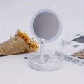 LED Makeup Mirror with 10X Magnification – Double Sided Lighted Vanity Mirror, Bright LED, USB & Battery Powered, Travel-Friendly Table Mirror for Bathroom, Bedroom & Dressing Table