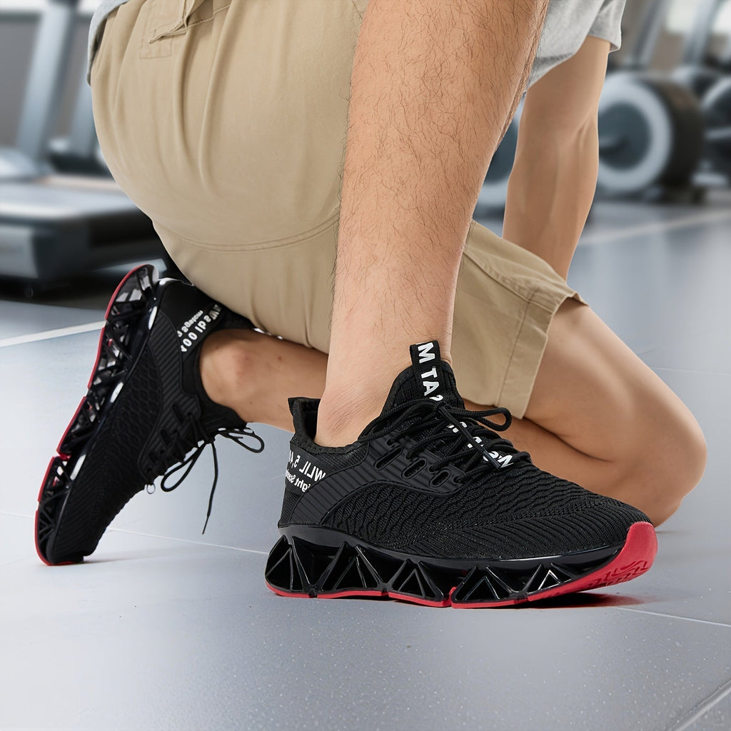Men's Lightweight Breathable Running Shoes Non-Slip TPU Sole EVA Cushion Lace-Up Low Top Sneakers 3 Colors Sizes US 7.5-13 All-Season Wear-Resistant Training Casual Athletic Shoes