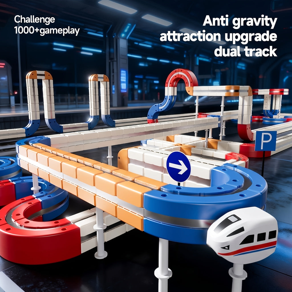 151pcs Double-Sided 3D Gravity-Defying Race Track Set with 2 Cars - Flexible Modular Building Kit, STEM Educational Toy for Kids, Loop Track Infinity Cube | Best Birthday Christmas Gift for Boys Girls
