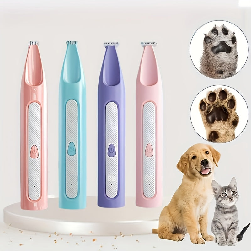 Quiet Pet Grooming Kit – Rechargeable Cordless Dog & Cat Hair Clippers, Low-Noise Paw Trimmer & Nail Polisher, USB Powered, Professional At-Home Pet Grooming Tool Set