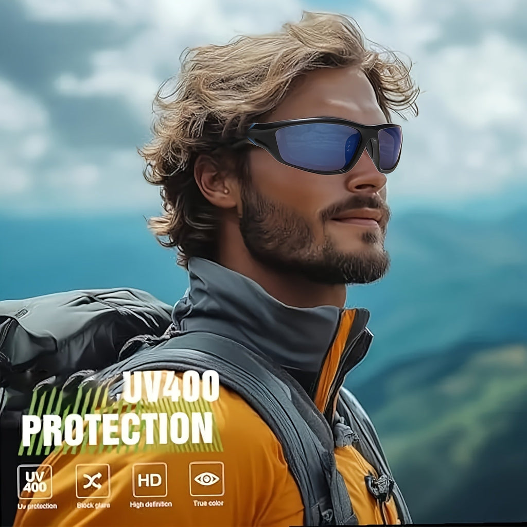 4 Pairs Sports Sunglasses UV400 for Men & Women – Ultralight PC Frame Full Lens Protection for Cycling, Running, Rock Climbing, Fishing & Outdoor Travel, Bulk Value Pack