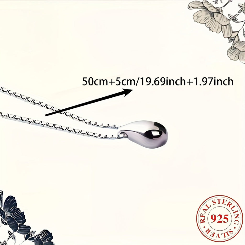 925 Sterling Silver Teardrop Necklace for Women – Elegant Dainty Pendant Necklace, Minimalist Fine Jewelry for Daily Wear & Party, Perfect Gift for Christmas, Valentine's Day, Birthday & Anniversary
