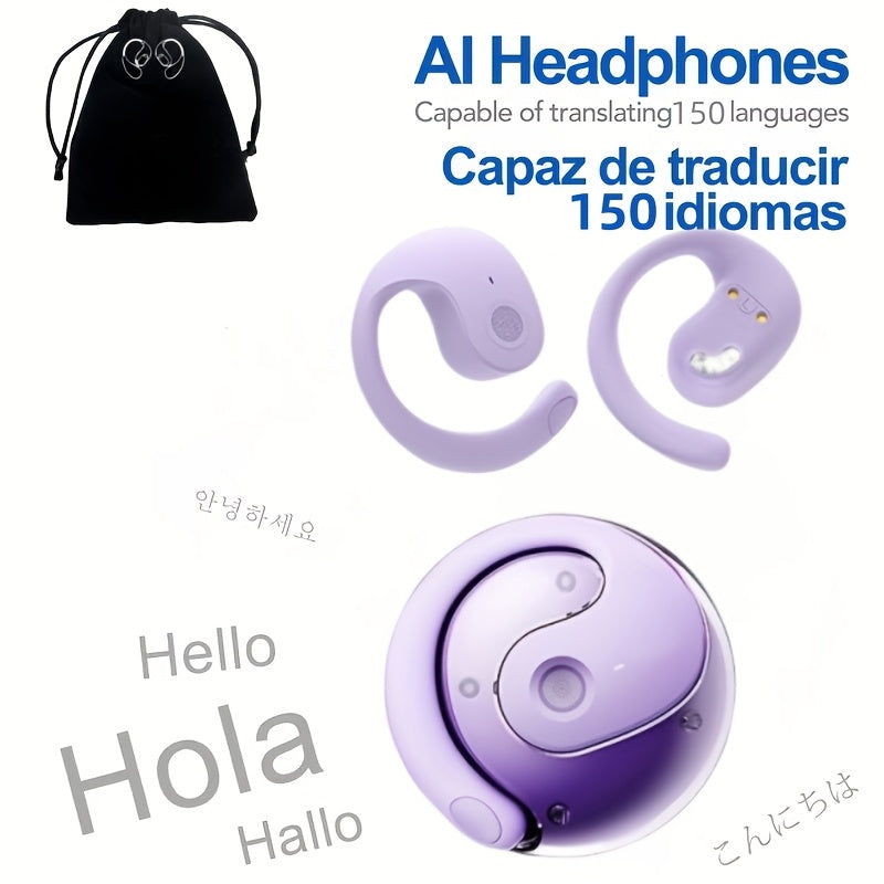 AI Translation Earbuds 144 Languages – 0.3s Instant Voice Interpreter, Noise Reduction & 40-Hour Battery Life for Travel Business International Communication