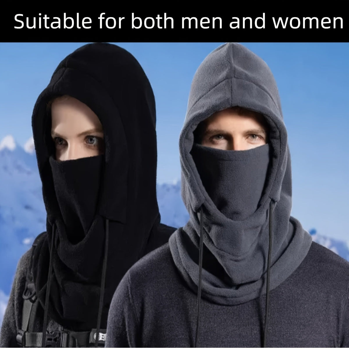 Winter Beanies 2-Pack for Men & Women – Thermal Knit Skull Caps with Fleece Lining, Soft Stretchable Cold Weather Hats, Buy One Get One Free, Black