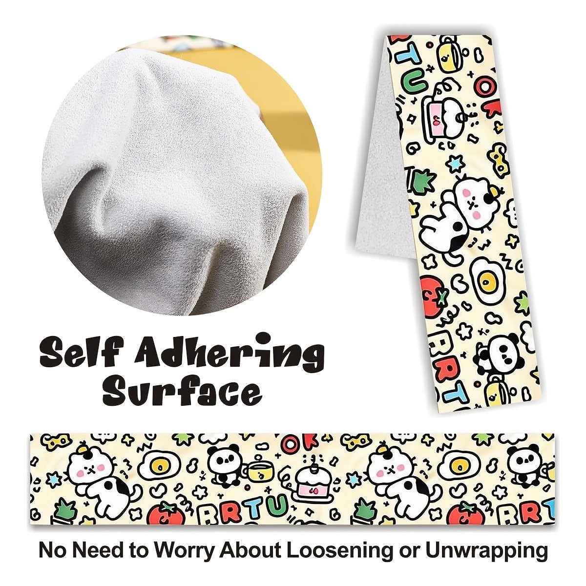 Parrot Grooming Wrap for Nail Trimming & Medication, Anti-Scratch Bird Restraint Swaddle Cloth, Self-Adhering Anti-Escape Parrot Wrapping Towel for Pet Birds, Cartoon Print Bird Grooming Accessory