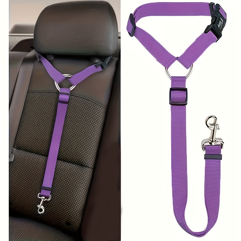 Dog Car Safety Harness Vest - Adjustable Padded Belly Band with Solid Metal Buckle, Ergonomic Support & Auto Seatbelt Clip for Pet Travel, Comfortable Dog Vehicle Restraint for Small Medium & Large Dogs