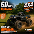 4x4 RC Off-Road Truck 1:12 Scale 60KM/H High Speed Remote Control Monster Truck All-Wheel Drive All-Terrain RC Car with Rechargeable Battery for Kids Boys Girls Age 6+