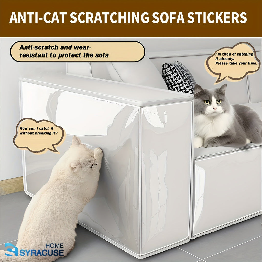 Anti-Cat Scratch Tape Transparent Self-Adhesive Furniture Protector - 3 Yard Roll Cat Scratch Deterrent Film for Sofa Couch Doors & Carpet - 4 Width Options (5.9", 11.8", 17.7", 23.6")