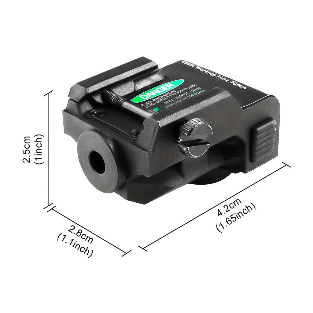 Ultra Compact Green Laser Sight for Handguns & Pistols – Magnetic USB Charging, 20mm Picatinny Rail, Ambidextrous ON/OFF, PA66 Nylon, 150-300m Visible – 7 Color & Charging Variants