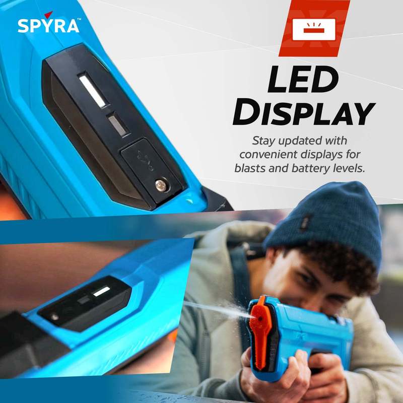 SPYRA SpyraGO 2-Pack Electric Water Blasters - Lightweight Squirt Gun Toys with Single Shot Technology, 26ft Range, Fast Refill Tank | Summer Water Battle Set for Kids & Adults | Blue