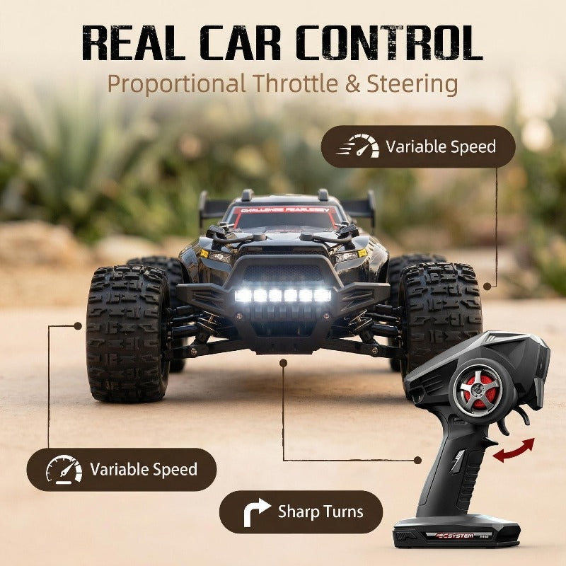 4WD Metal Explorer RC Off-Road Truck with Carbon Brush Motor – Heavy-Duty All-Terrain Remote Control Car, Realistic Driving Physics, Desert Dunes to Forest Trails, RC Vehicle for Adults & Hobbyists