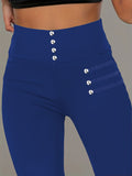 Women's High-Waisted Beaded Leggings - Elastic Slim Fit Shaping Pants, Non-See-Through, Machine Washable, Spring Summer Fall Wear, Multi-Color Options S-XXL
