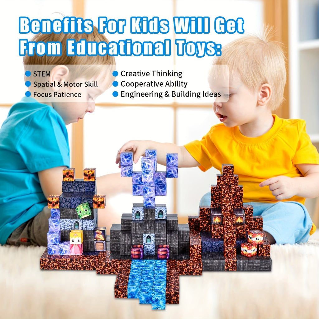 100pcs Magnetic Building Blocks Mechanical Guard STEM Construction Toy Set for Kids Creative Magnet Building Kit Birthday Christmas Easter Gift for Boys Girls Ages 6+