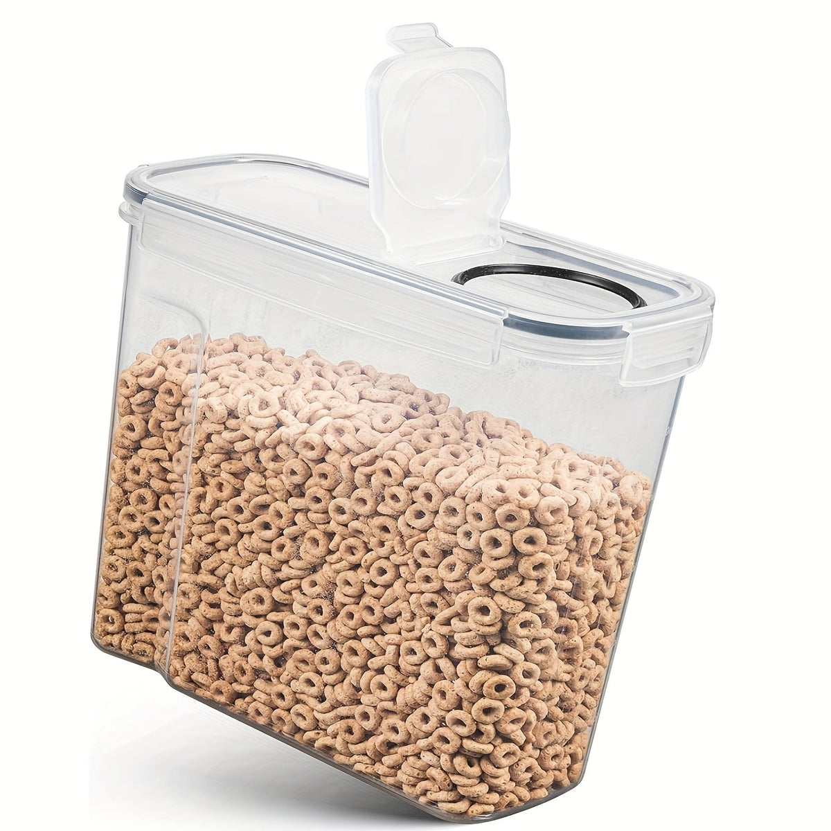 4-Pack 135oz Large Airtight Food Storage Containers with Flip-Top Lids – BPA-Free Cereal & Pantry Organizer for Rice, Pasta, Flour & Sugar | Includes Measuring Cup & 20 Labels