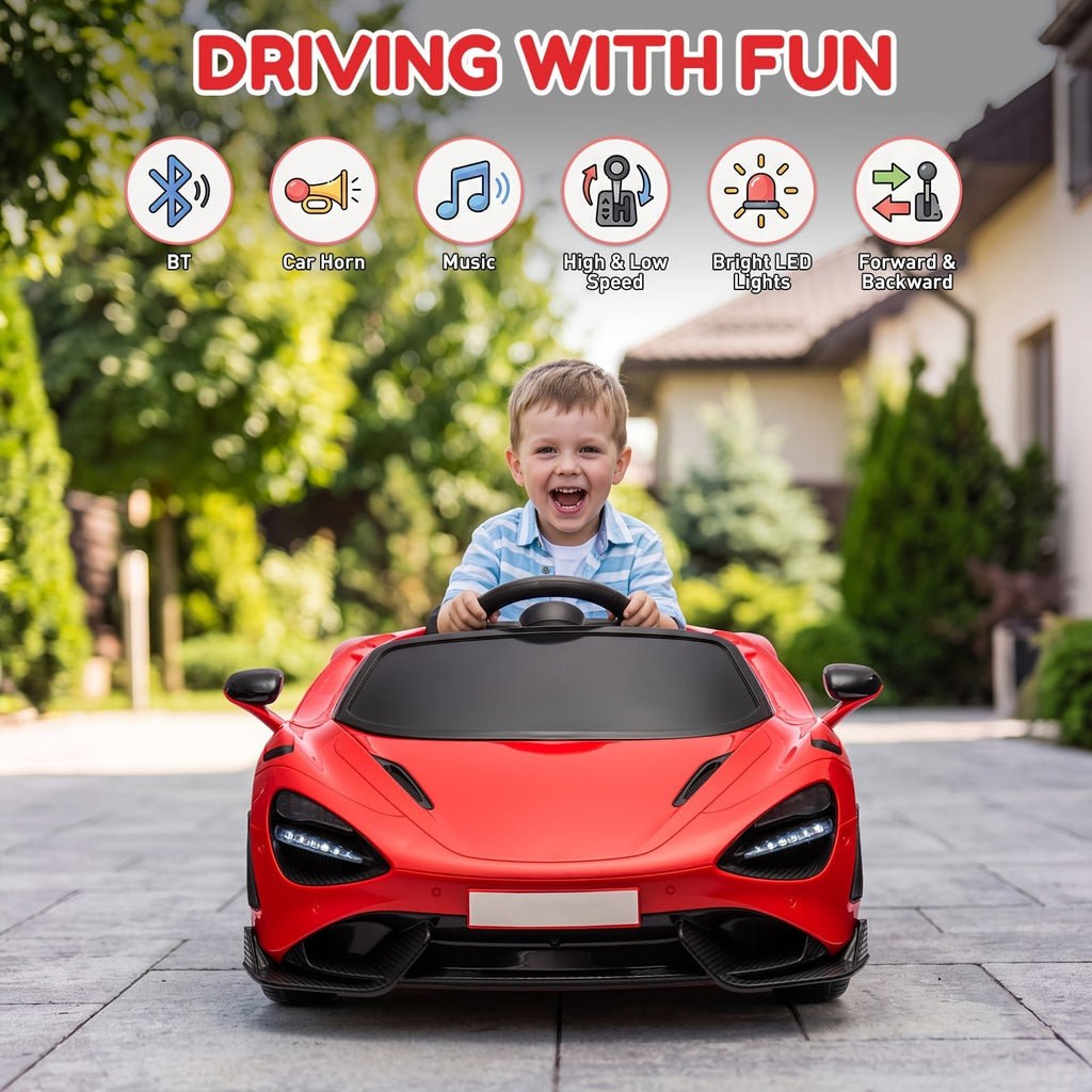 Kids Electric Ride-On Car Toy for Toddlers Ages 3-5 - Battery Powered Vehicle with 3 Speed Settings, Parental Remote Control, Suspension System & LED Lights | Birthday Christmas Gift for Boys & Girls