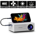Portable Projector 1080P Supported 1280x720 Native Resolution with Remote Control USB Compatible with Smartphones Tablets Laptops TV Sticks Big Screen Home Theater