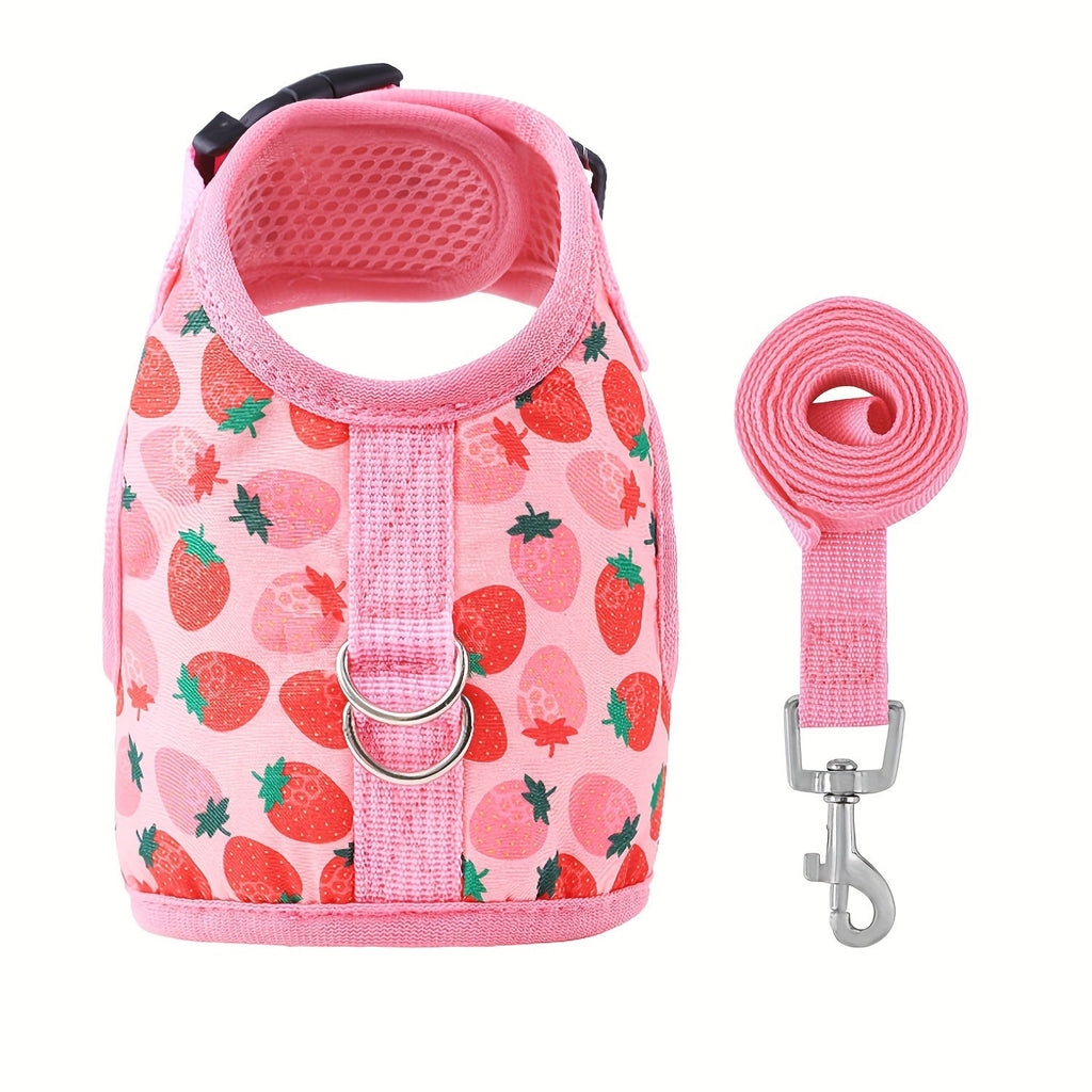 Escape-Proof Cat Harness & Leash Set 2-Piece – Soft Adjustable Breathable Vest with 5ft Leash for Indoor & Outdoor Walking Hiking, XS S M Sizes, Pink Peach Blue Orange – Cat Walking Gear Gift