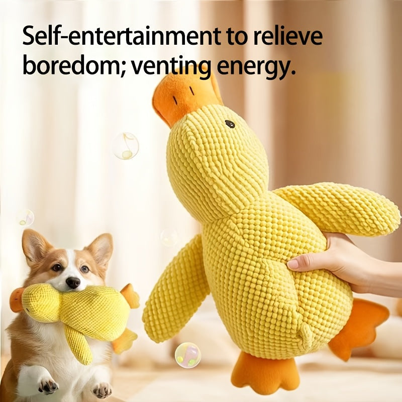 Plush Squeaky Duck Dog Toy for Dogs - Durable Soft Chewable Noise-Making Sleeping Duck Stuffed Animal Toy for Stress Relief, Anxiety & Boredom, Cute Dog Gift for Small Medium Large Dogs, S/M/L