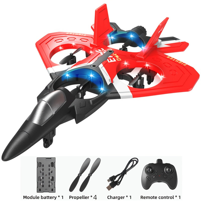 Rechargeable RC Drone for Beginners with Height Hold & Remote Control – Mini Quadcopter Airplane for Kids & Adults, Indoor Outdoor Flying Toy Gift, Black Blue Red