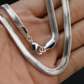 S925 Sterling Silver Flat Snake Chain Necklace Unisex – Handmade Hypoallergenic Artistic Necklace Sizes 18–22 Inch, Stackable Layering Style, Perfect Jewelry Gift for Him or Her