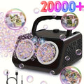 Automatic Bubble Machine 2 Fans 20000+ Bubbles Per Minute Electric Bubble Blower for Kids Toddlers Battery Operated Includes Bubble Solution Outdoor Toy Birthday Party Gift
