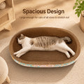 Large Oval Cat Scratcher with Spacious Sitting Area - Durable Scratch, Nap & Play Pad for Small Medium Large Cats & Multi-Cat Families, Satisfies Natural Scratching Instinct, Everyday Use, Pink