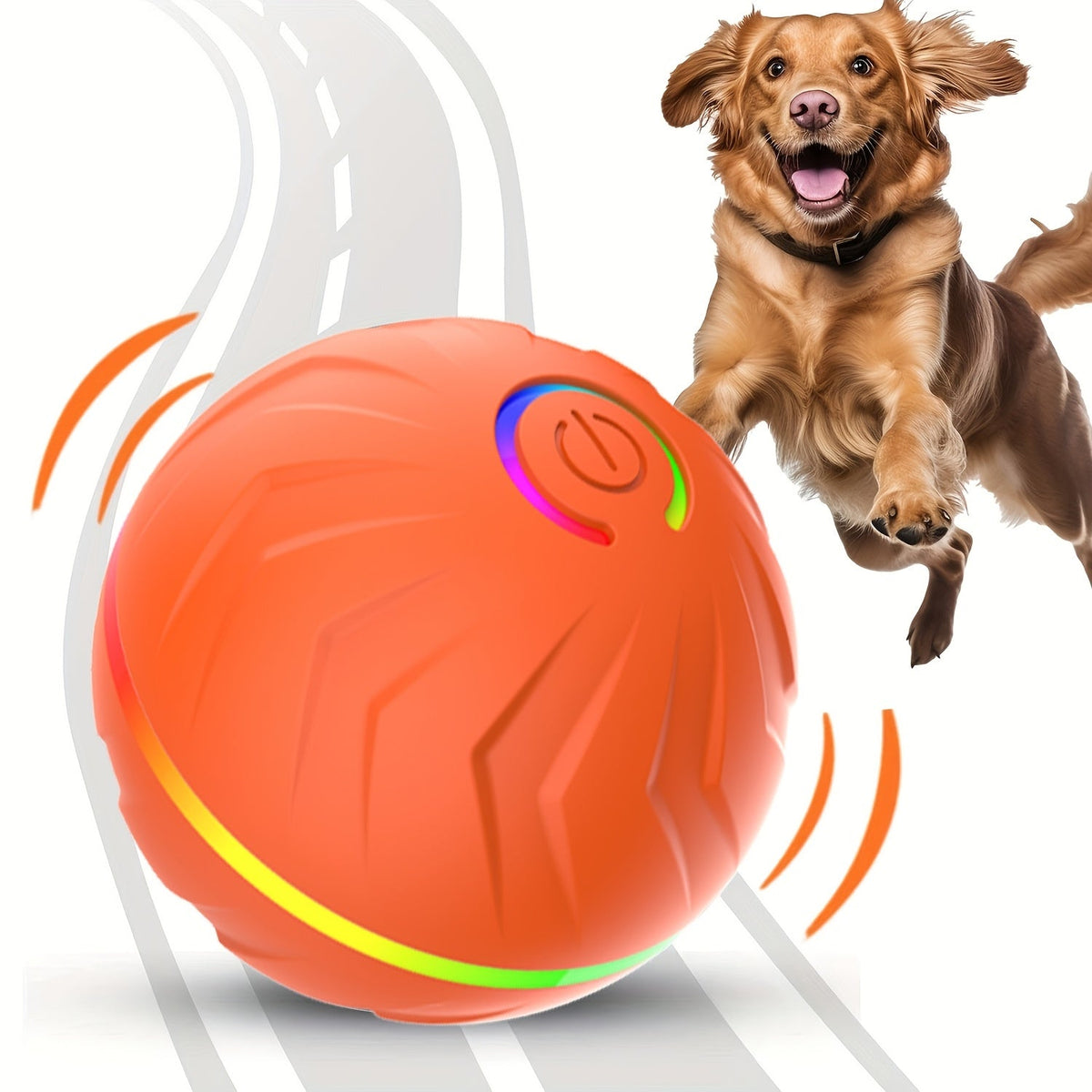 Smart Auto-Bouncing Interactive Dog Ball - Automatic Jumping & Rolling Electronic Toy Ball for Dogs, USB Rechargeable, Durable for All Breeds, Self-Moving Pet Play Ball for Indoor & Outdoor Exercise