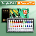 Acrylic Paint Set 12 18 24 or 36 Colors – Fade-Resistant Non-Toxic Tubes for Canvas Wood Rock Fabric Ceramics Clothing Wall Art – Beginner & Professional Artist Supplies
