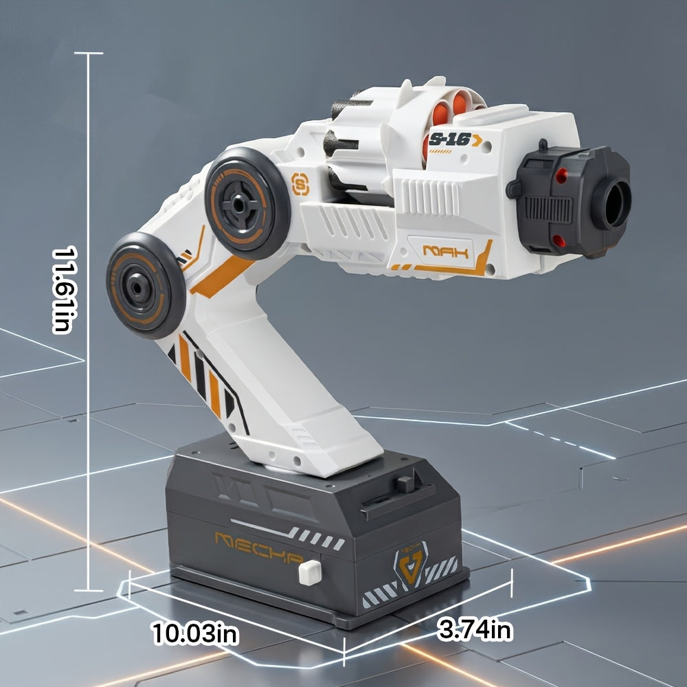 Wearable Shoulder Mounted Mechanical Arm Soft Bullet Launcher Foam Blaster Tracking Gun for Kids Boys Ages 8 Plus Outdoor CS Battle Shooting Game Birthday Gift